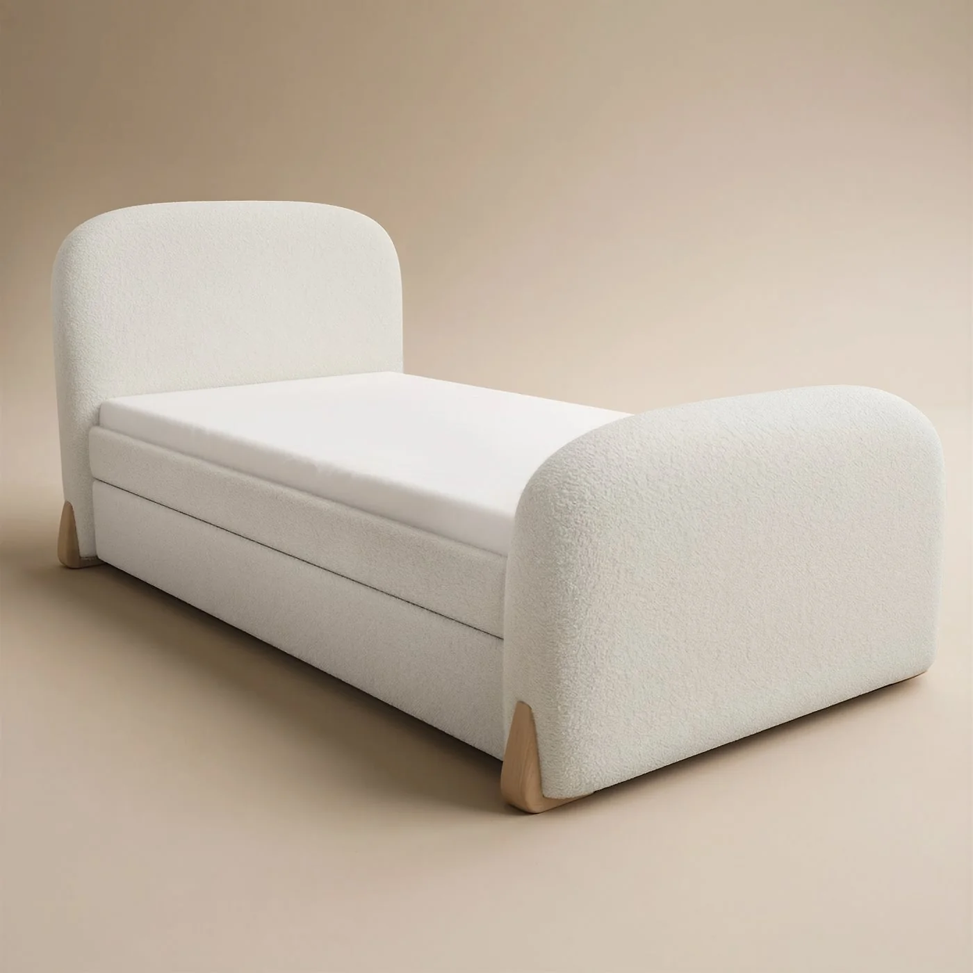 Flair Ines Single Bed with Trundle Cream Boucle image 5