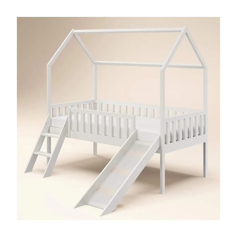Flair Explorer Slide Mid Sleeper Bed With Rails White image 3