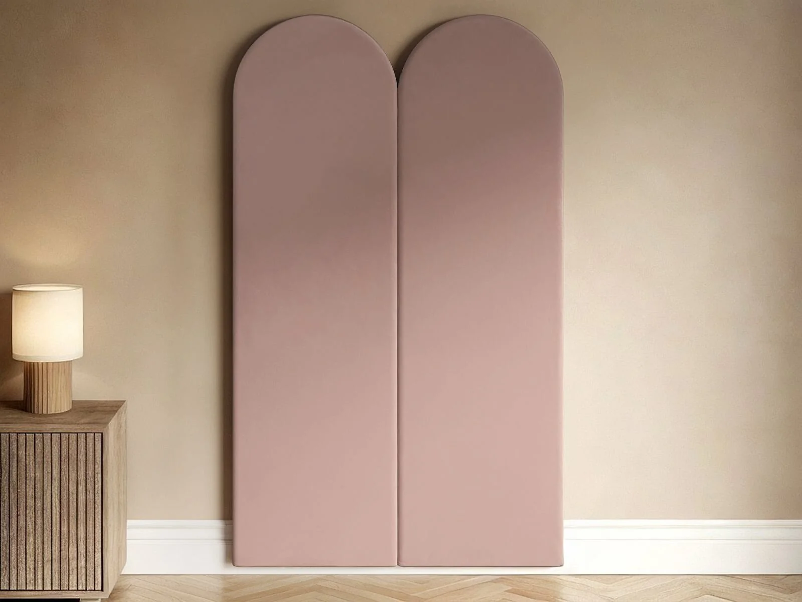 SOLACE+CO Cirrus Headboard Wall Panel Pink Velvet – view 4