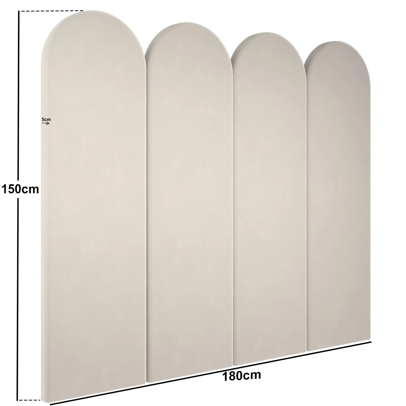 SOLACE+CO Cirrus Headboard Panels Kingsize Beige Velvet image 4
