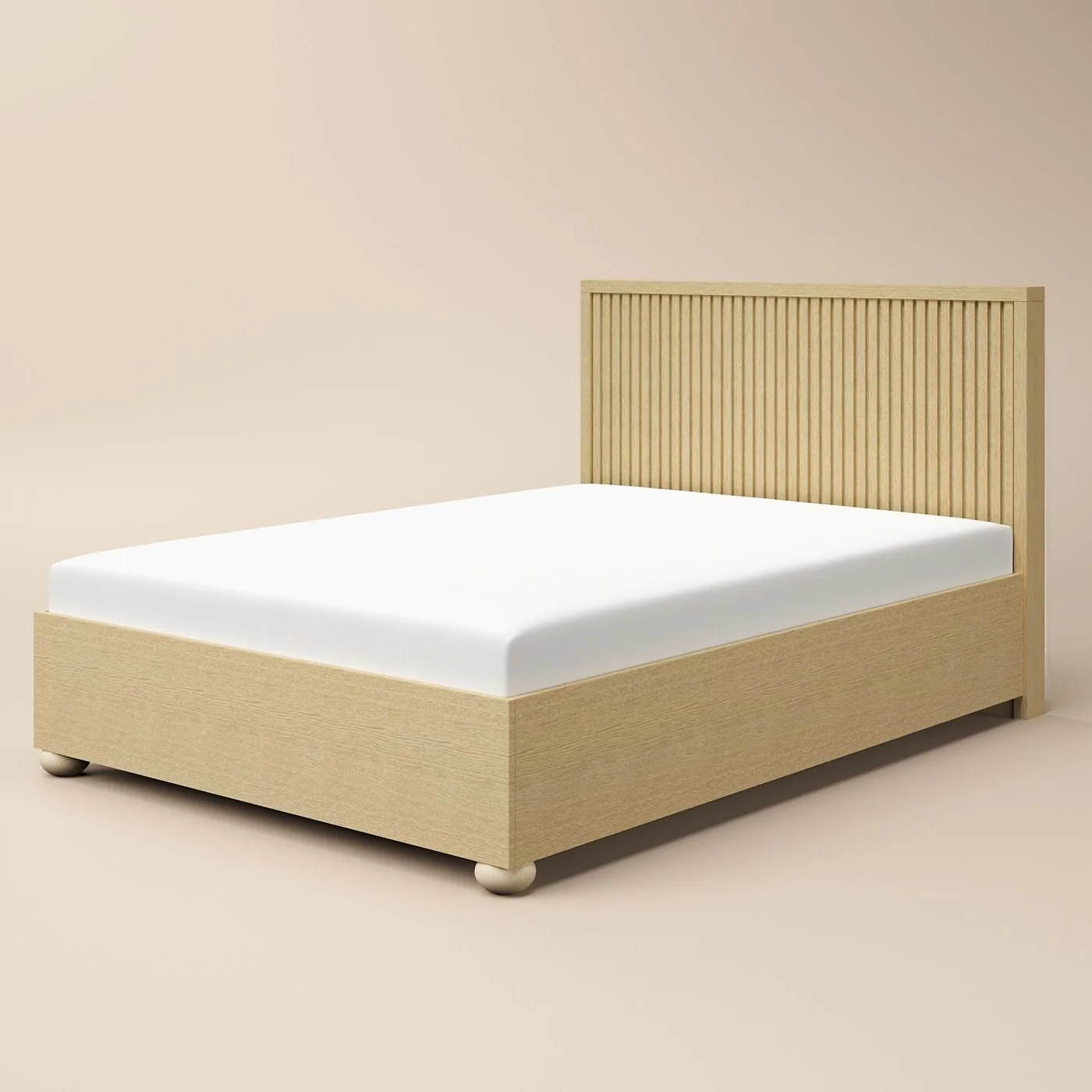 SOLACE+CO Theo Ribbed Ottoman Bed Light Oak Effect image 6