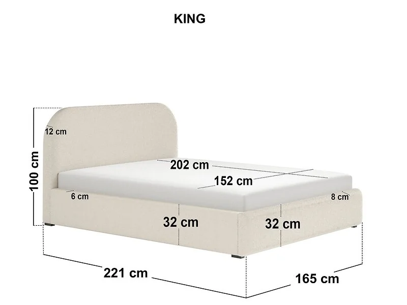 Flair Alba Ottoman Bed Cream Boucle – view 7