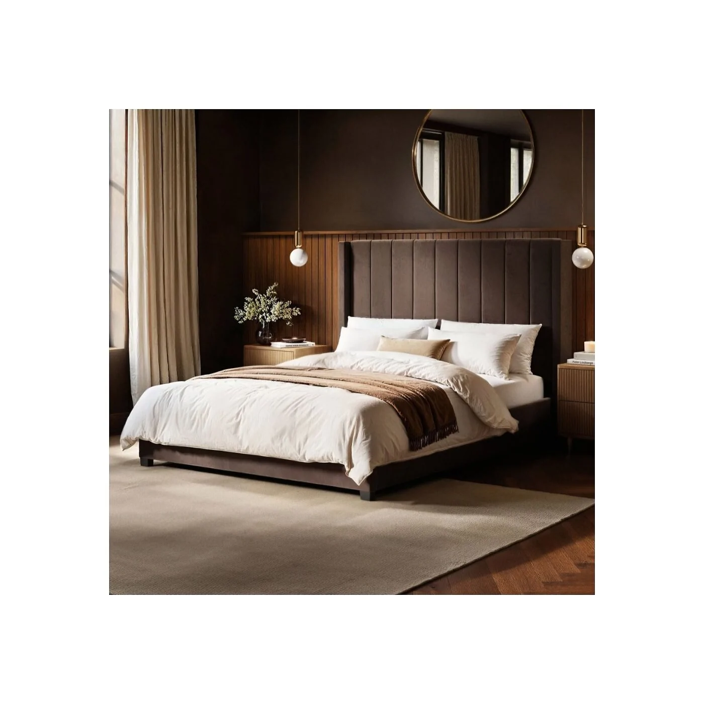 Flair Tiggy Ottoman Bed with Winged Headboard Chocolate Velvet