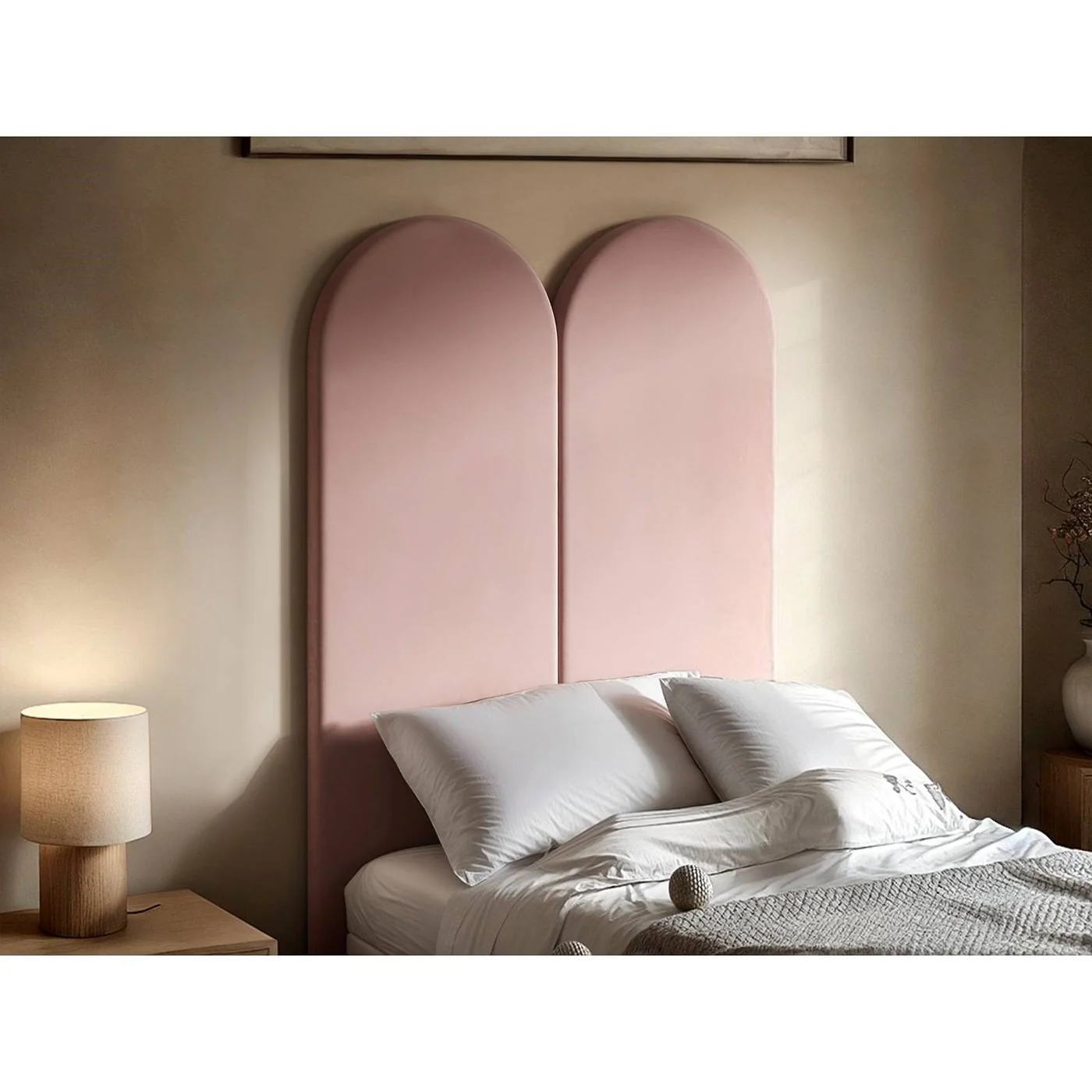SOLACE+CO Cirrus Individual Headboard Panel Pink Velvet image 2