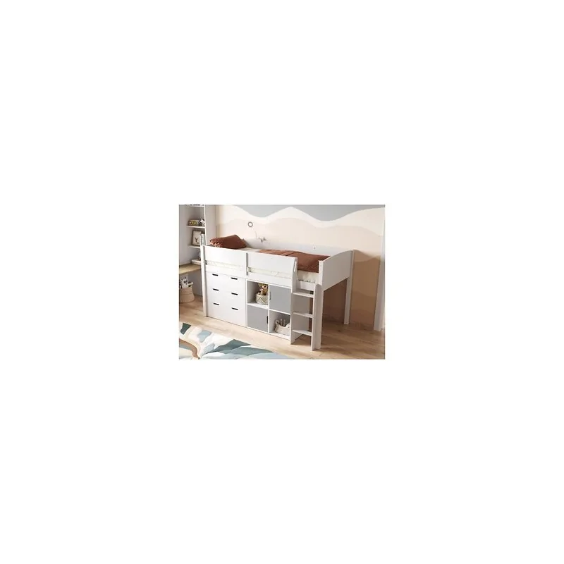 Flair Loop Midsleeper Bed Full Set With 2 Doors - White image 3