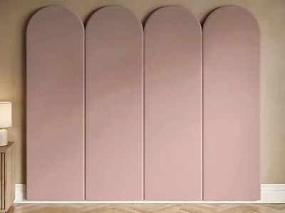 SOLACE+CO Cirrus Headboard Panels Kingsize Pink Velvet