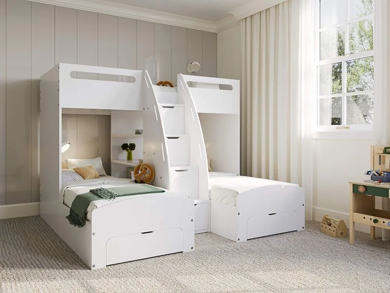 Flair Eddie Staircase Triple Bunk Bed with Storage – view 4