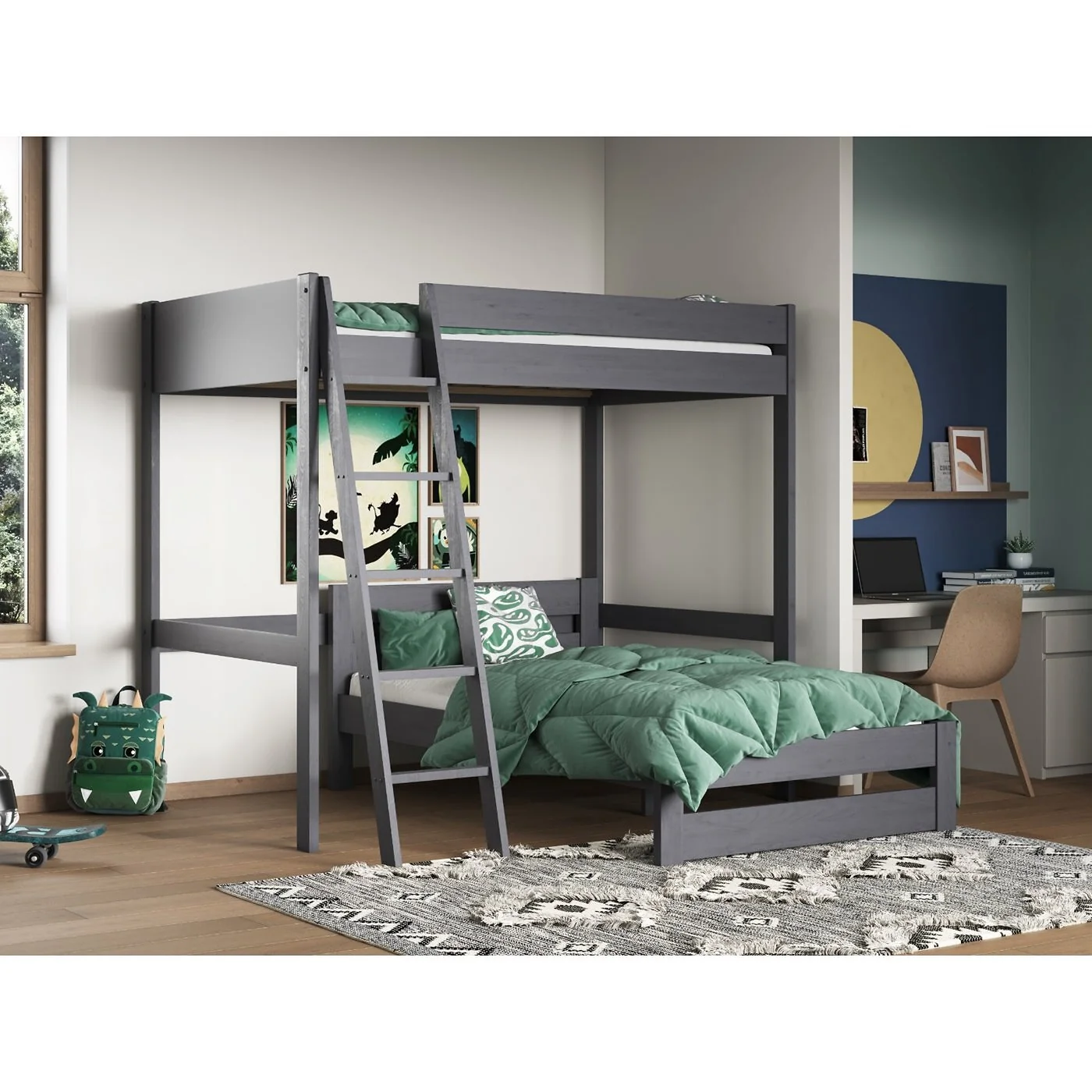 Noomi Tera Small Double High Sleeper With Small Double L Shaped Bed image 2