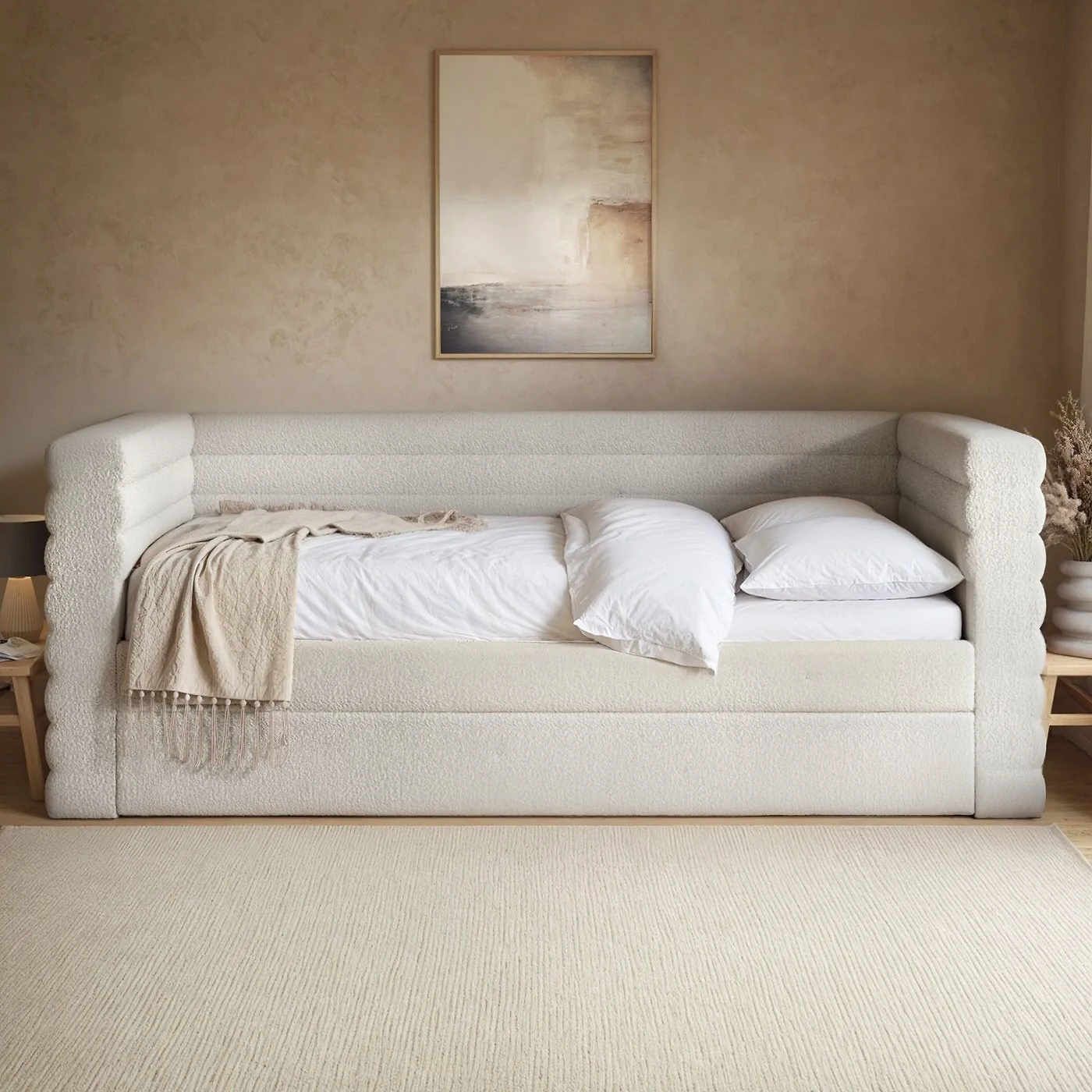 Flair Yuma Guest Bed Cream Boucle image 3