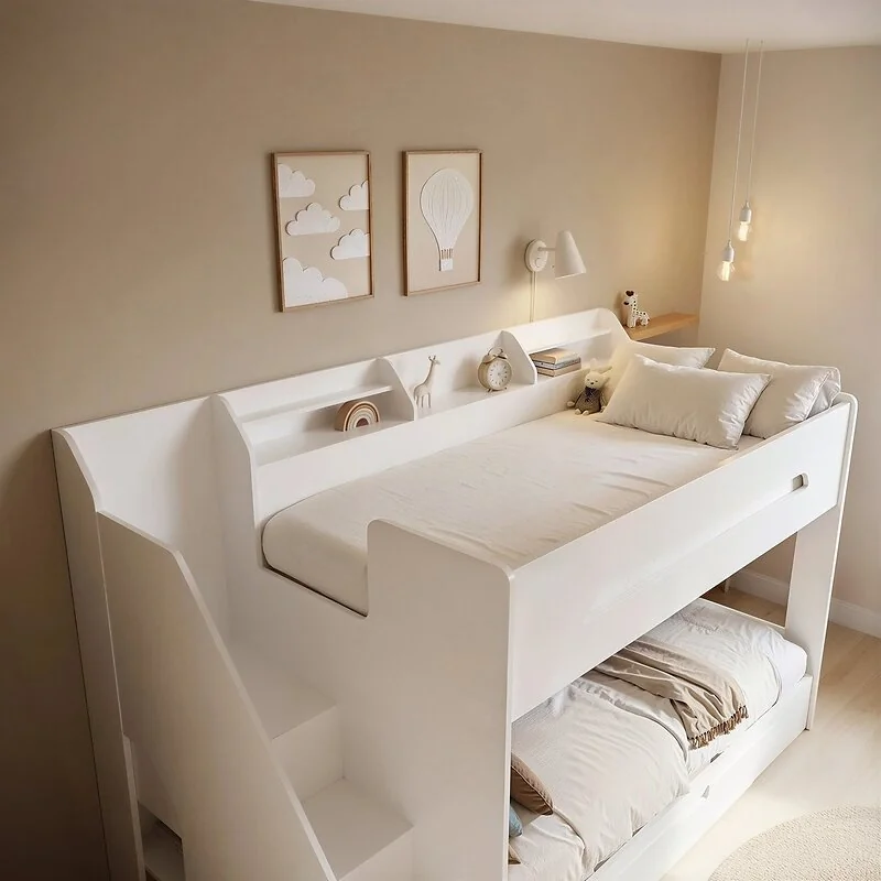 Flair Slick Staircase Bunk Bed White With Storage image 6