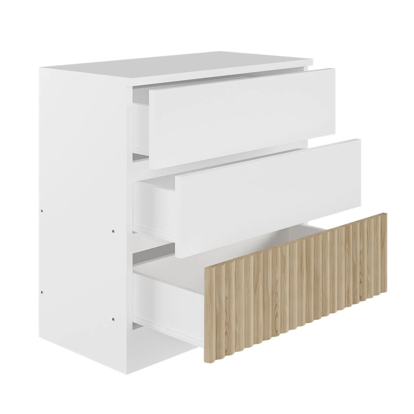 Flair Luca 3 Drawer Chest Ribbed image 4