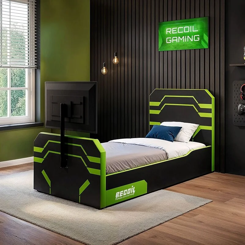 Recoil Alister Side Lift TV Ottoman Bed Black & Green image 7