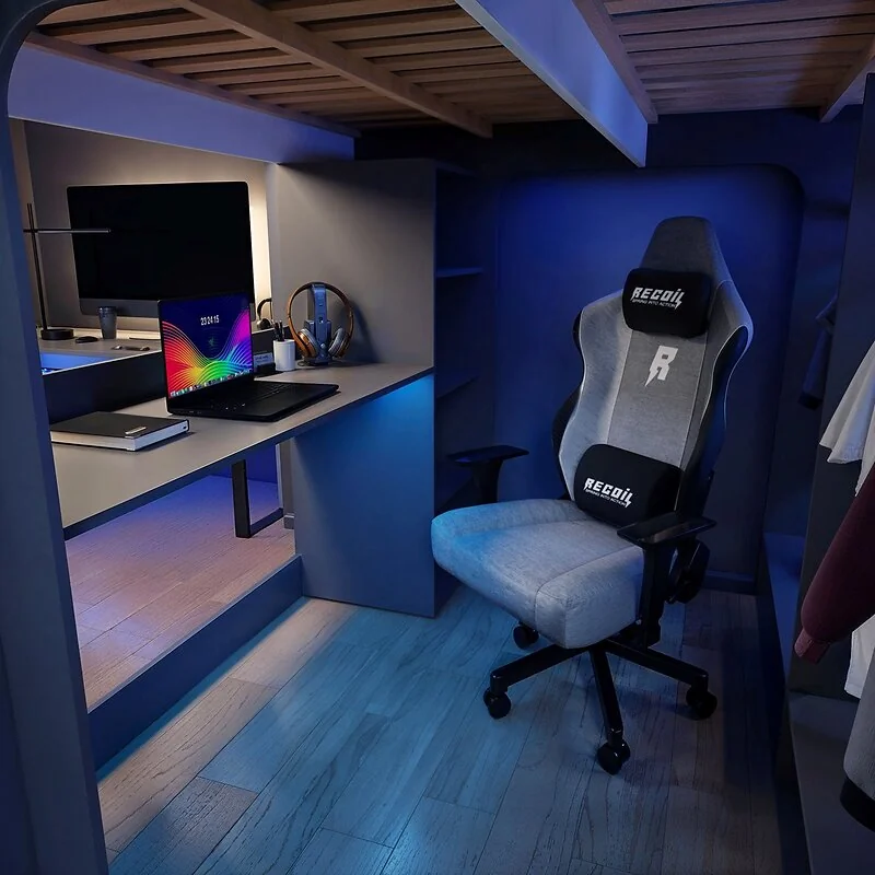Recoil Dante Twin Gaming High Sleeper with Desk & Wardrobe image 5