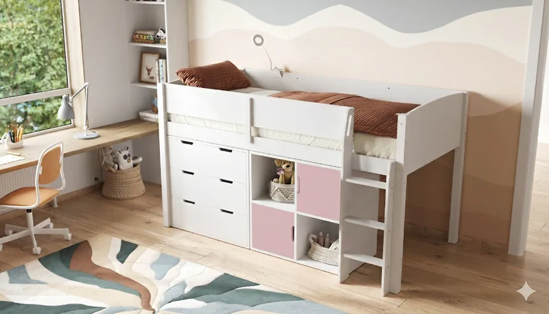 Flair Loop Mid Sleeper Bed Full Storage Set With Doors – view 2