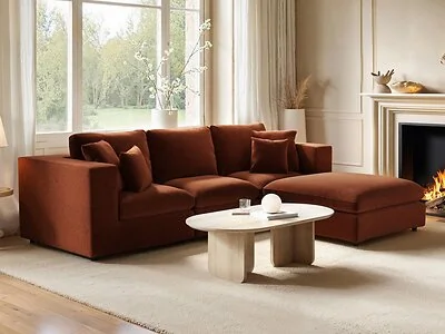 SOLACE+CO Asher 4 Seater Sofa with Reversible Footstool