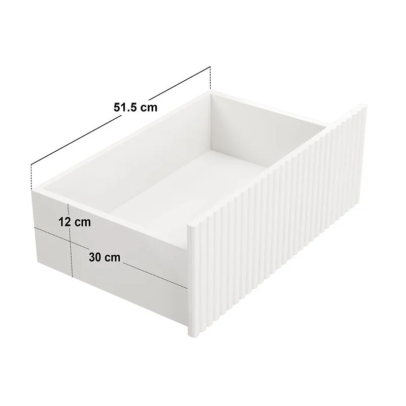 SOLACE+CO Velmor 2 Drawer Ribbed Bedside Table White image 8