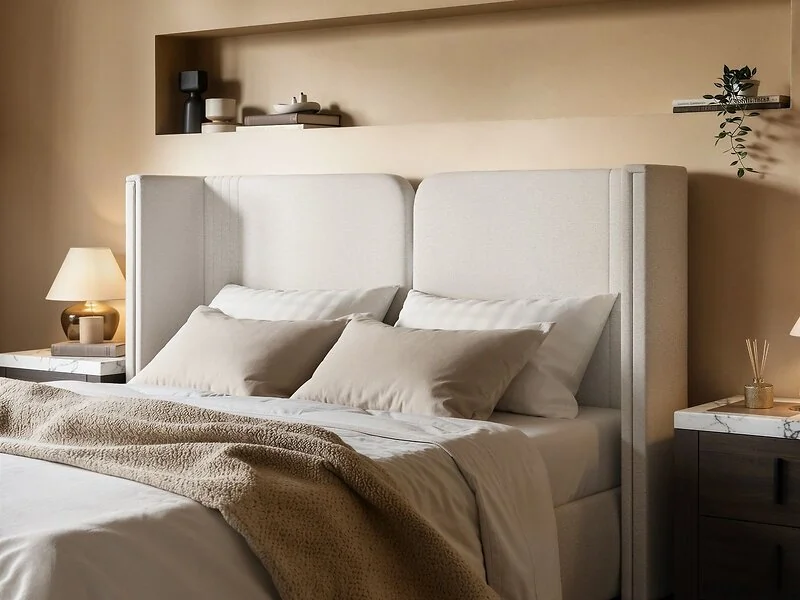 SOLACE+CO Lumen Ottoman Bed with LED Winged Headboard – view 6