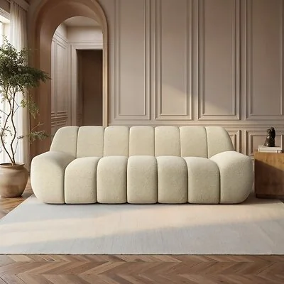SOLACE+CO Macy Large 3 Seater Sofa Chenille Cream