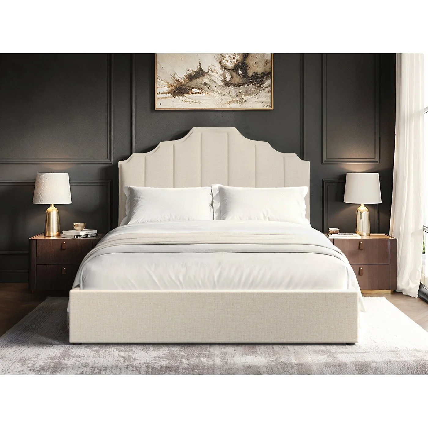 Flair Margot Ottoman Bed Beige Fabric image 3