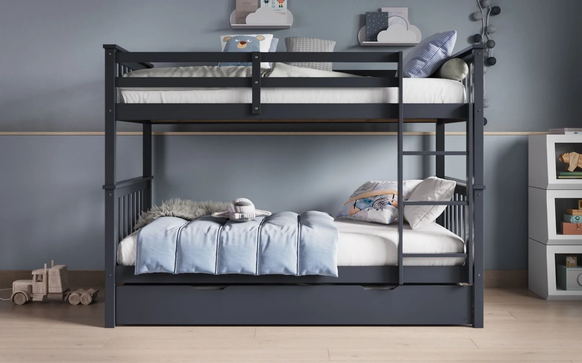 Flair Wooden Zoom Detachable Bunk Bed With Trundle