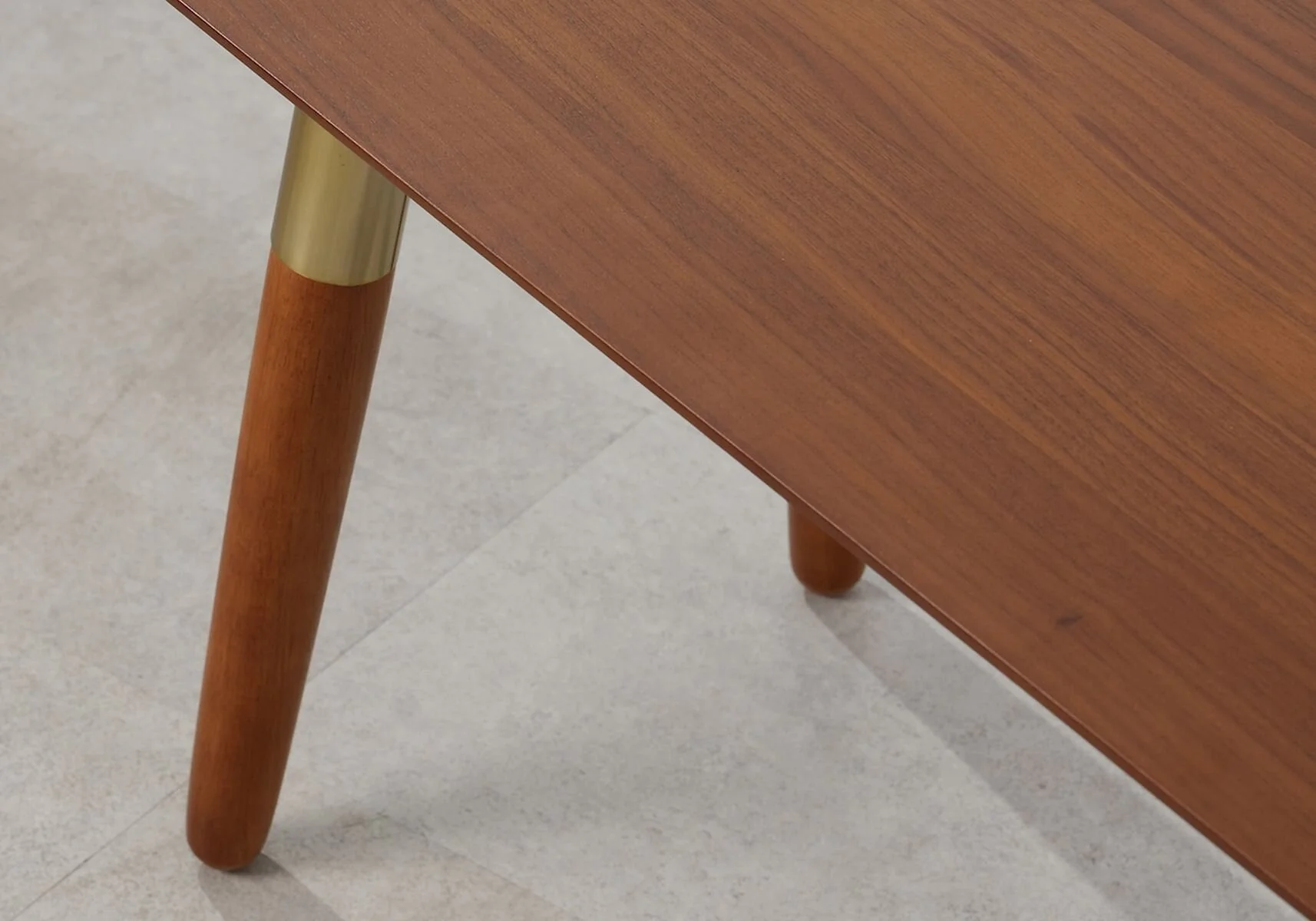 Flair Edelweiss Set of 2 Mid-Century Dining Benches Walnut & Brass – view 4