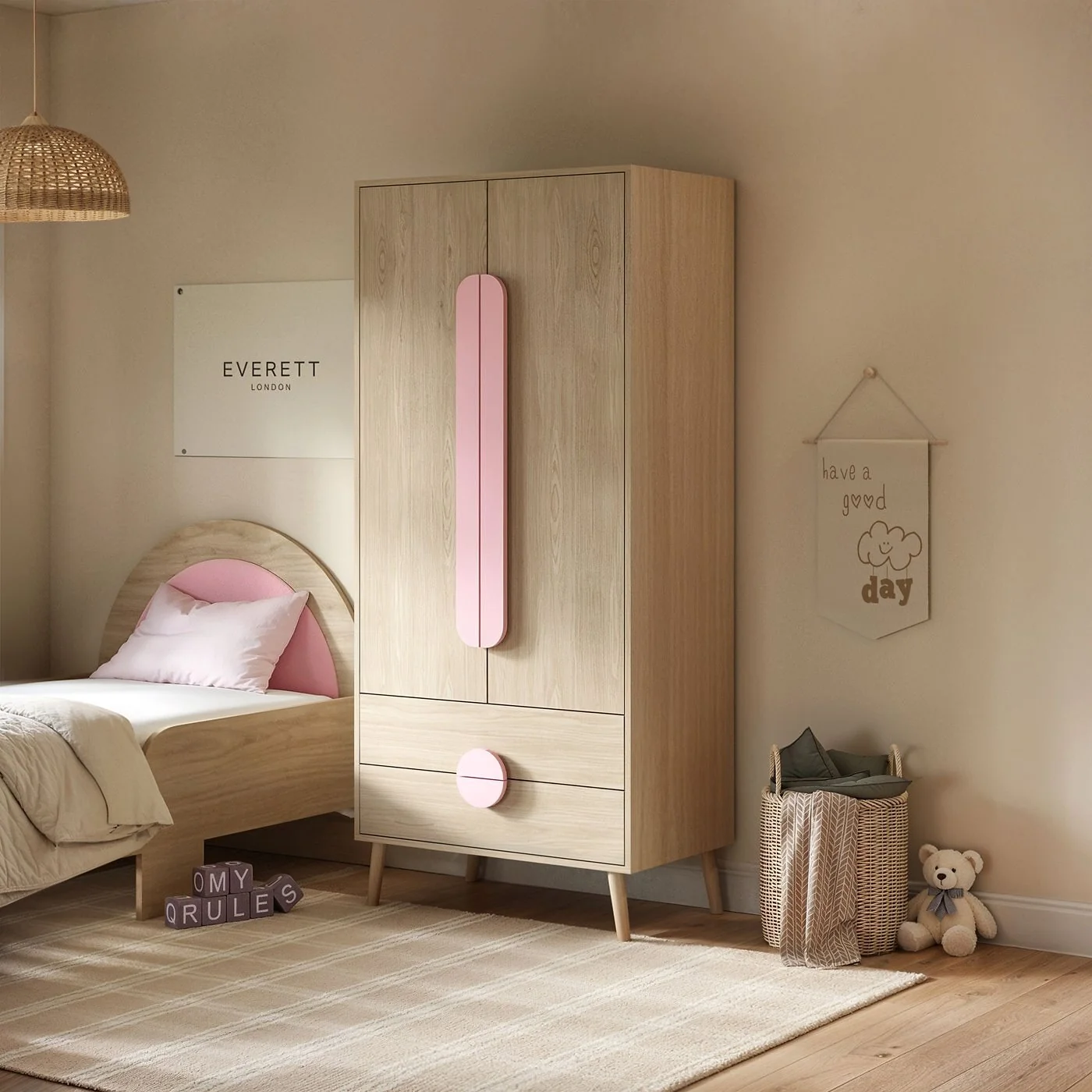 Flair Noah 2 Door Wardrobe with 2 Drawers