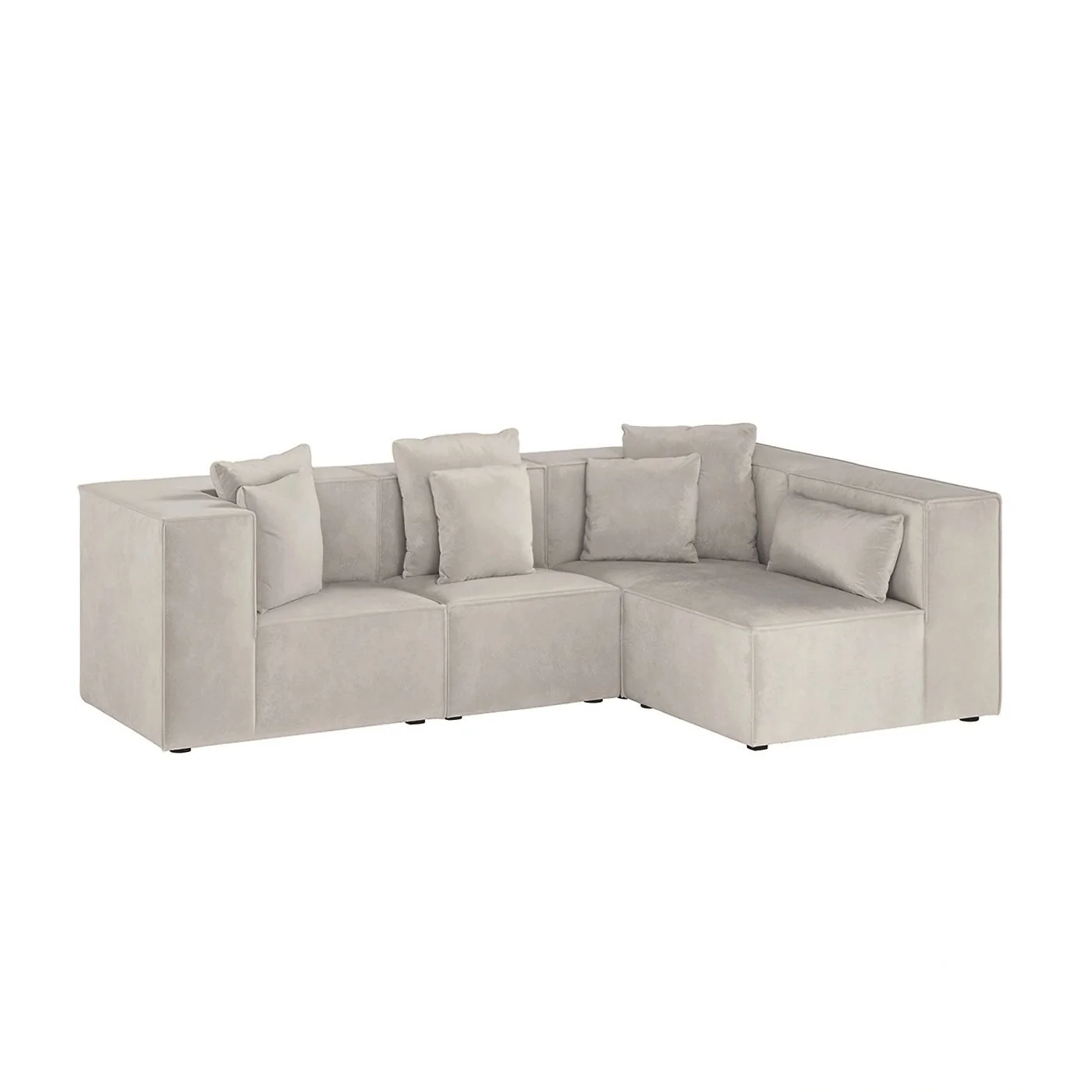 SOLACE+CO Anders Right Corner Modular Sofa Beige Velvet image 3