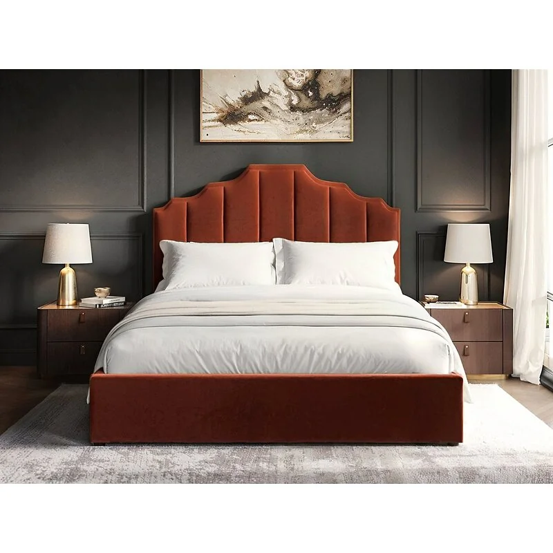 Flair Margot Orange Velvet Ottoman Bed image 3