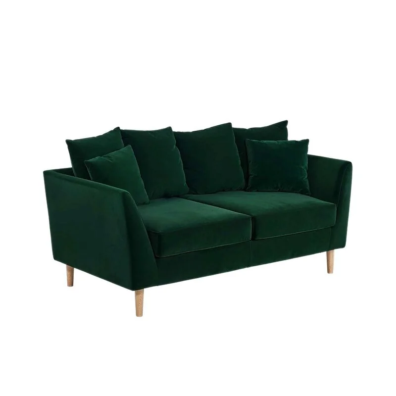Flair Avery 2 Seater Scatter Back Bottle Green Velvet Sofa image 3