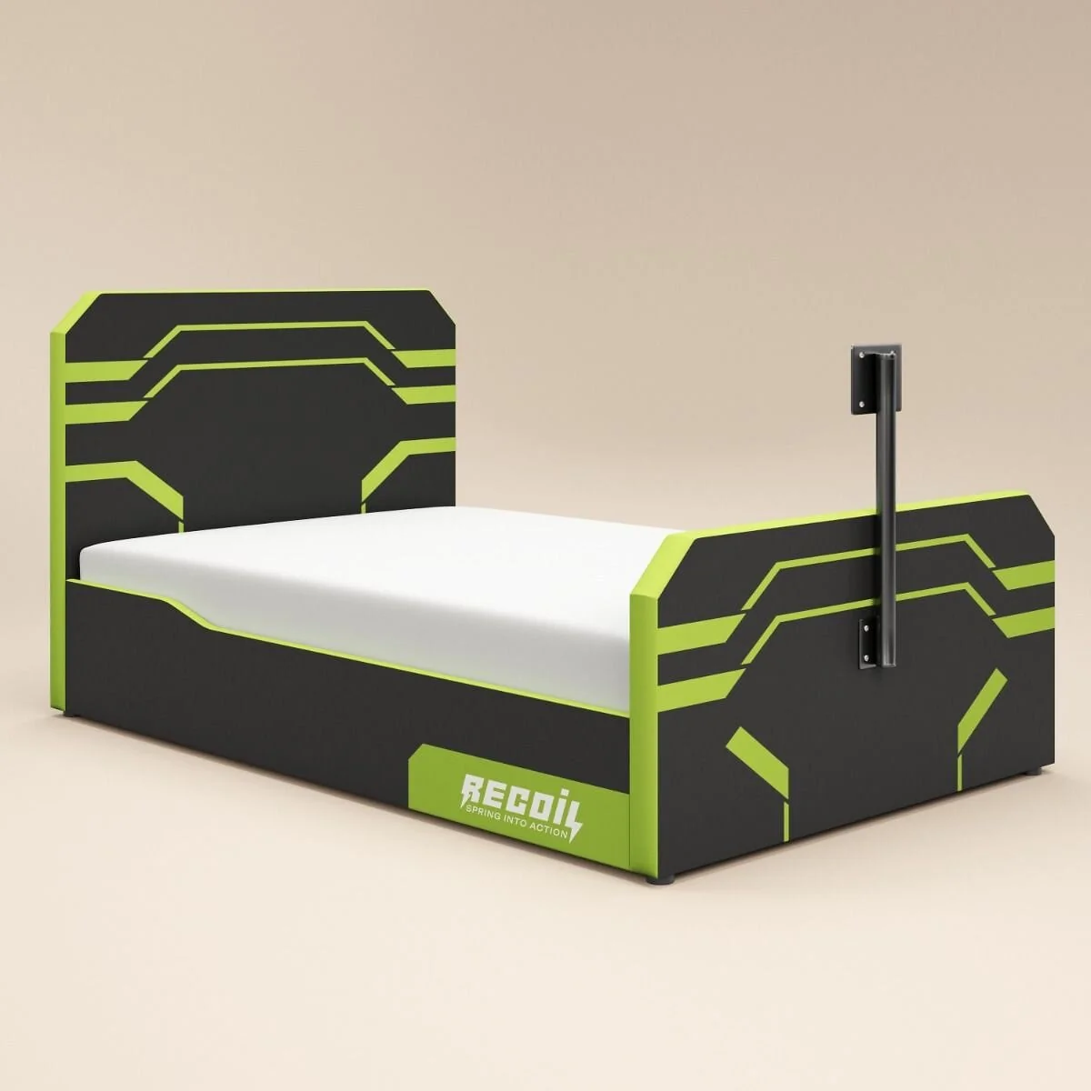 Recoil Alister Side Lift TV Ottoman Gaming Bed Black & Green – view 8
