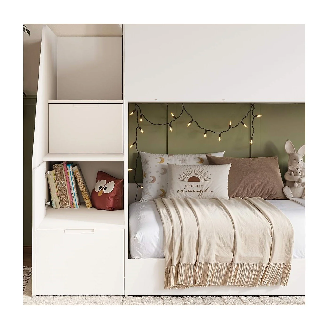 Flair Dreamland House Staircase Bunk White and Oak image 3