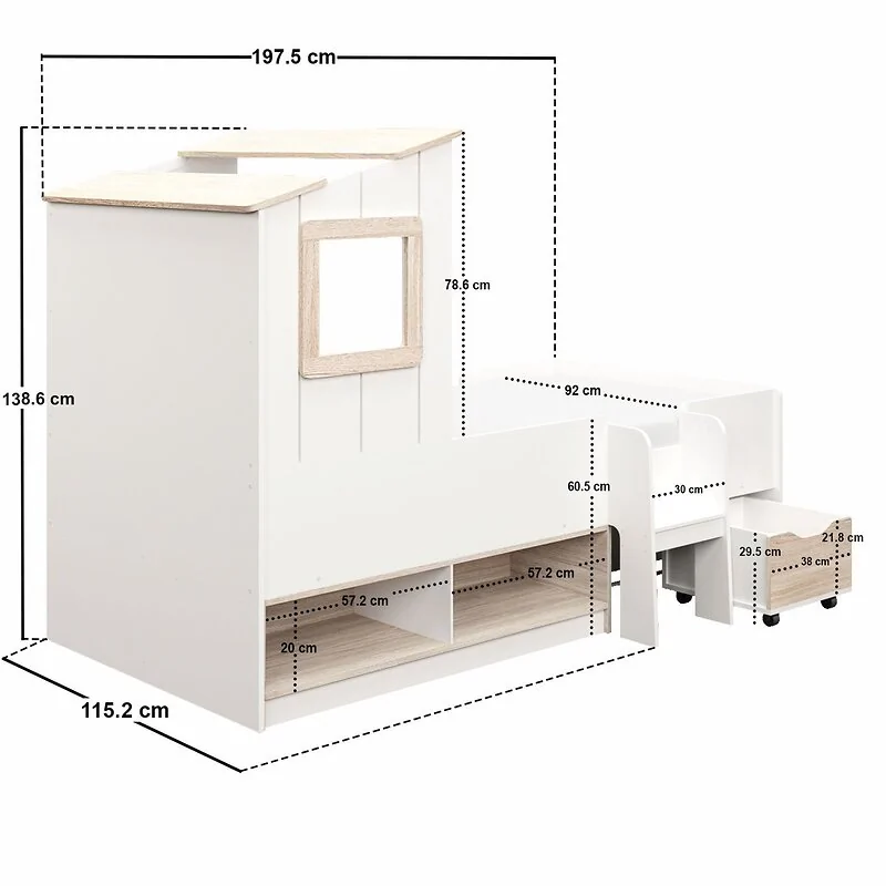 Flair Millie Low Sleeper House Bed with Storage White image 5