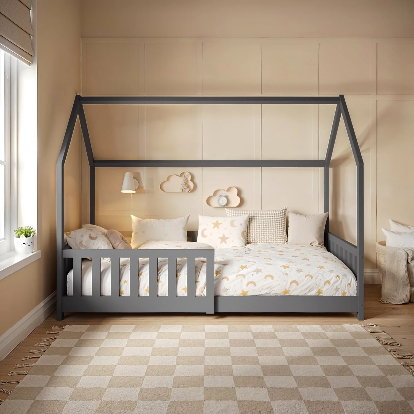 Flair Explorer Playhouse Bed With Rails Grey image 2