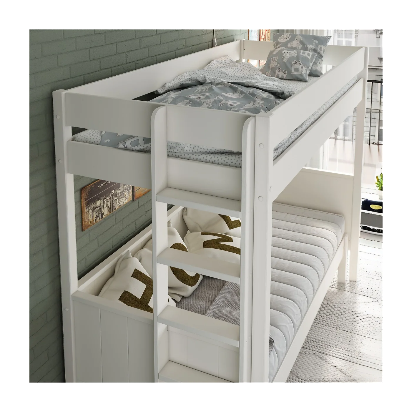 Noomi Solid Wood Arvid Sofa Bunk Bed White image 2