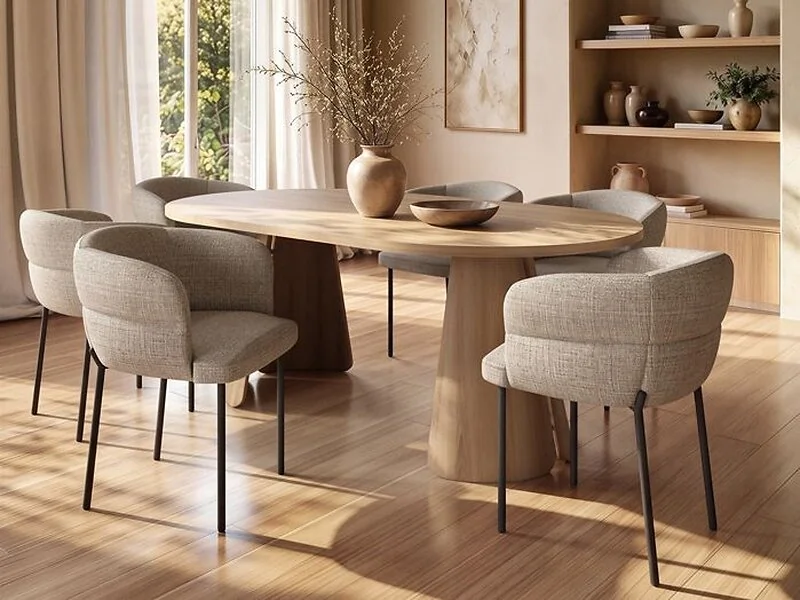 SOLACE+CO Ebony oak extendable dining set with Elise chairs