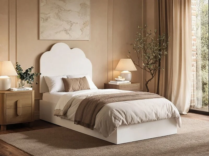 Flair Adara Ottoman Bed with Cloud Headboard White – view 2