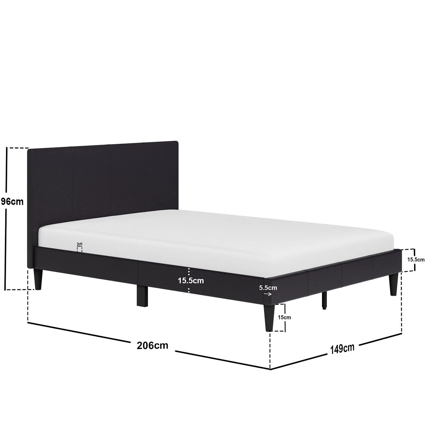 Flair Leto Faux Leather Bed Frame Dark Brown image 12