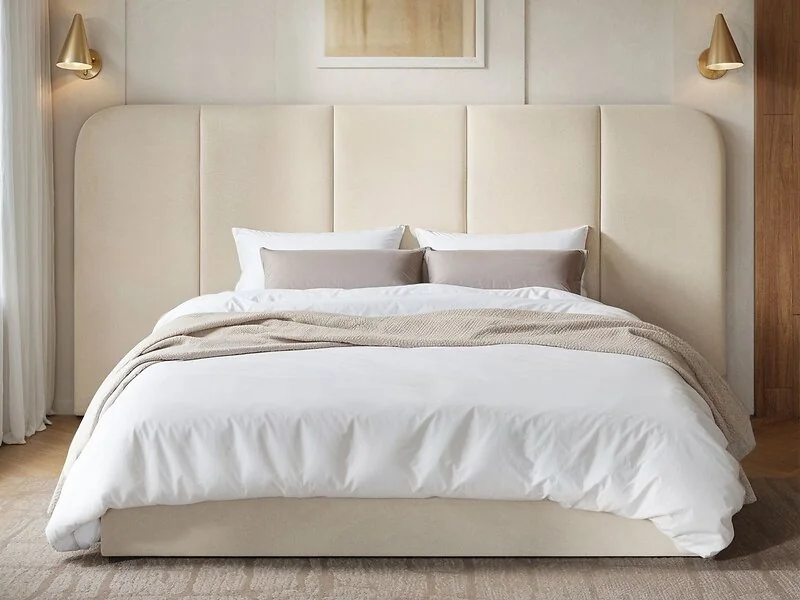 SOLACE+CO Sienna Hotel Ottoman Bed Cream Velvet – view 4