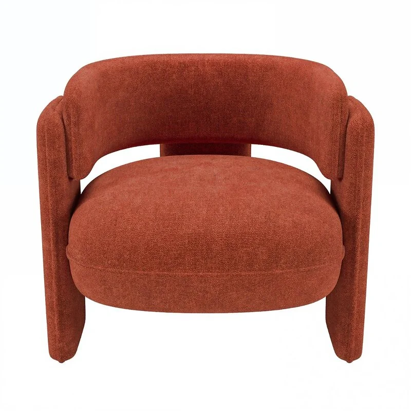 SOLACE+CO Emery Fabric Accent Chair Burnt Orange – view 4