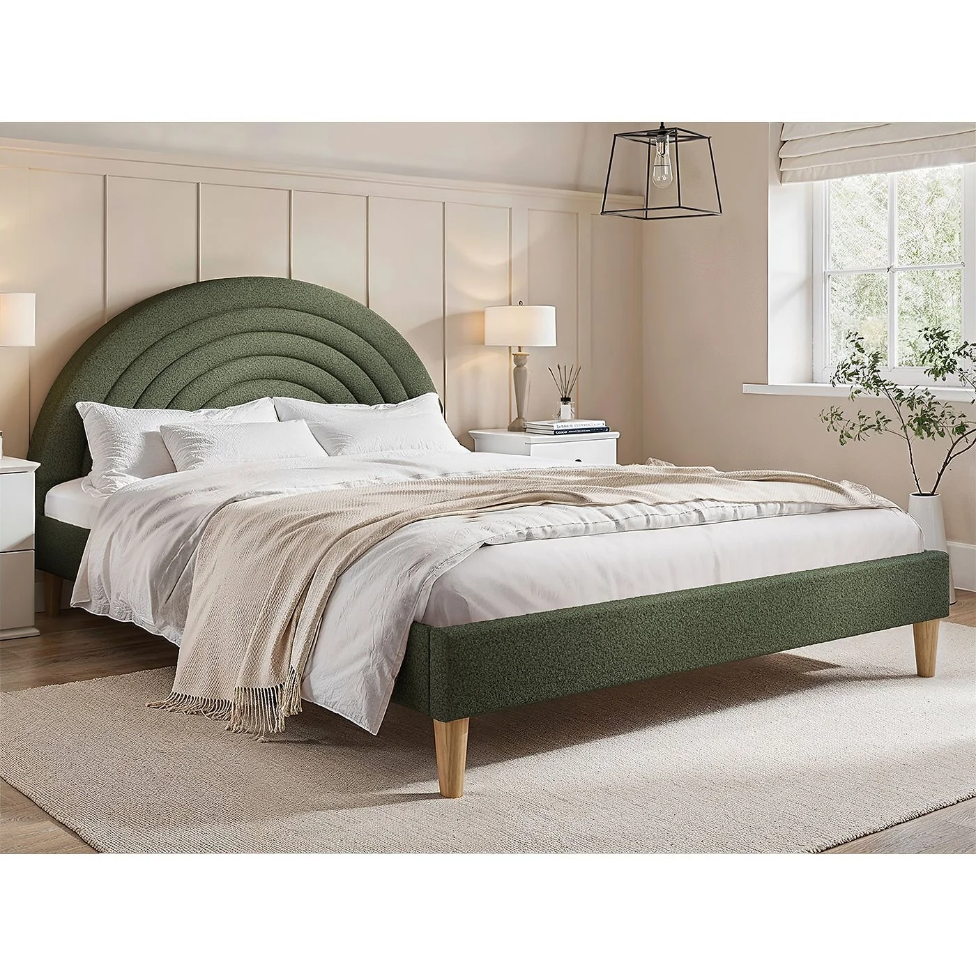 Flair Ava Boucle Double Bed Pink image 4
