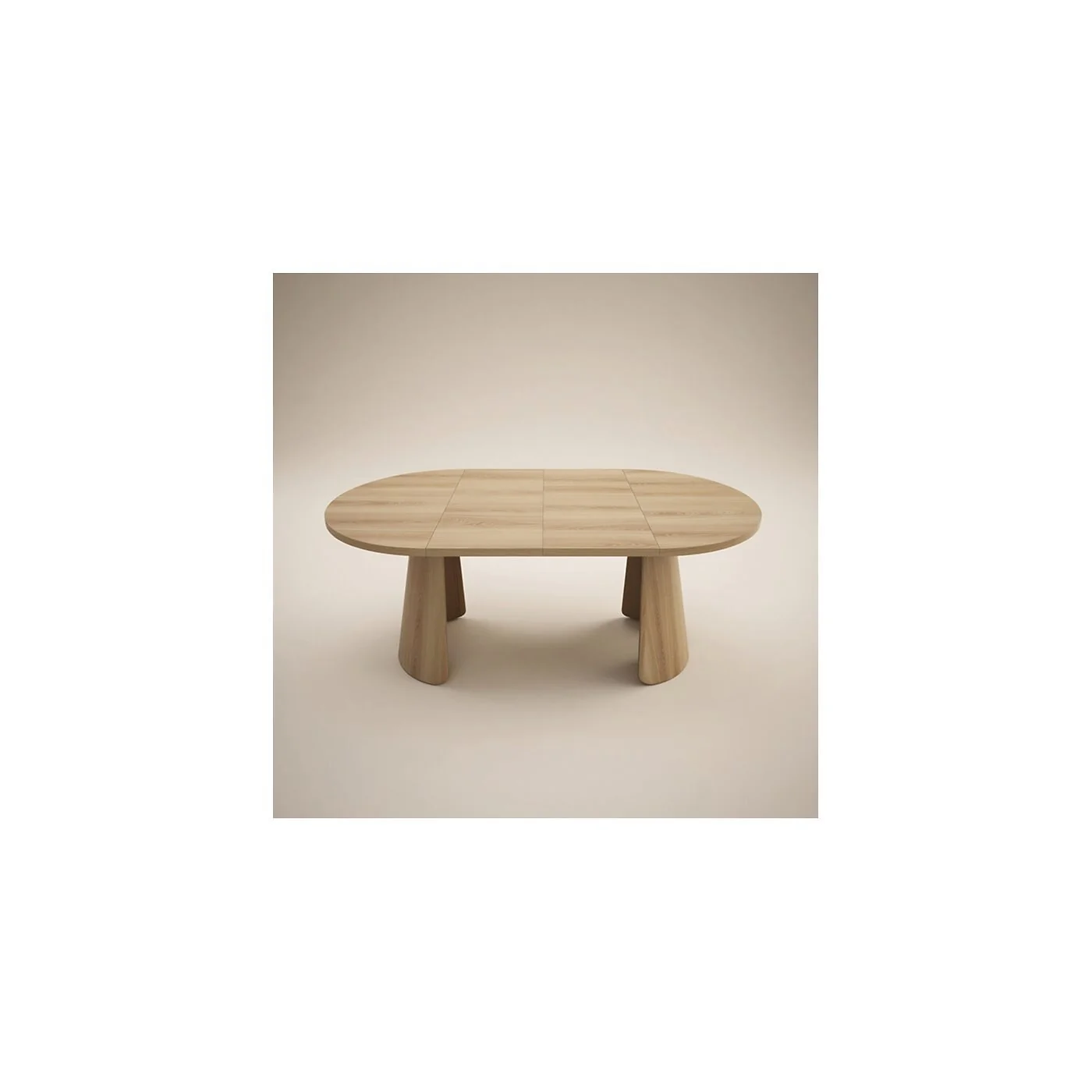 SOLACE+CO Ebony 3-in-1 Round Extendable Dining Table Oak image 7