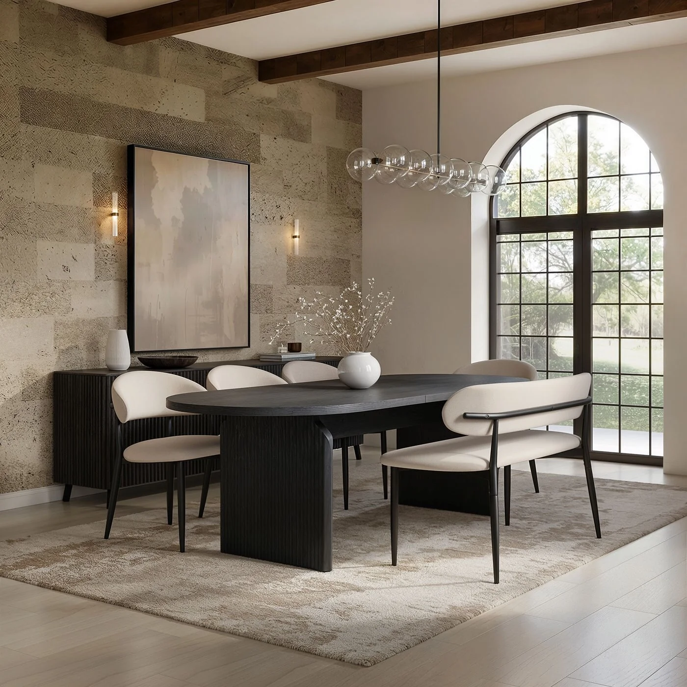 SOLACE+CO Varm & Cyra Extending Dining Set with Table