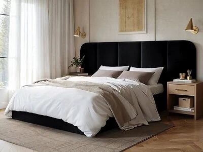 SOLACE+CO Sienna Hotel Ottoman Bed Black Velvet