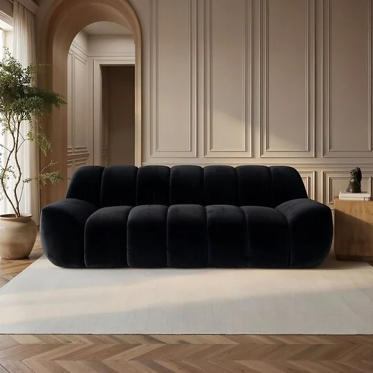 SOLACE+CO Macy Large 3 Seater Velvet Sofa