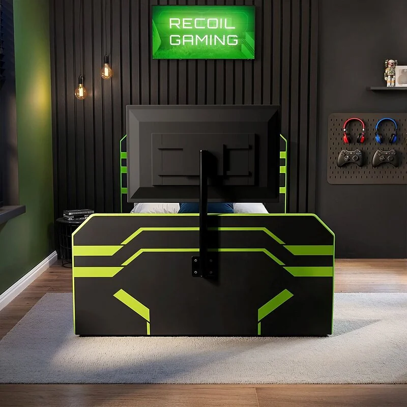 Recoil Alister Side Lift TV Ottoman Bed Black & Green image 3