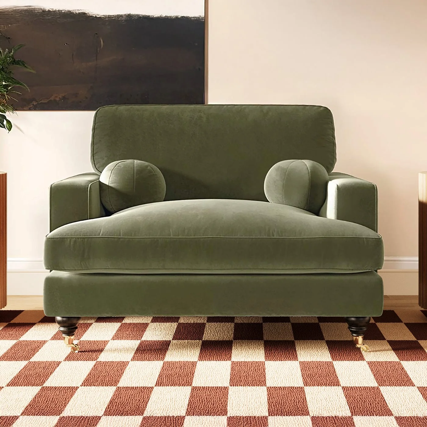 SOLACE+CO Addison Loveseat with Caster Legs