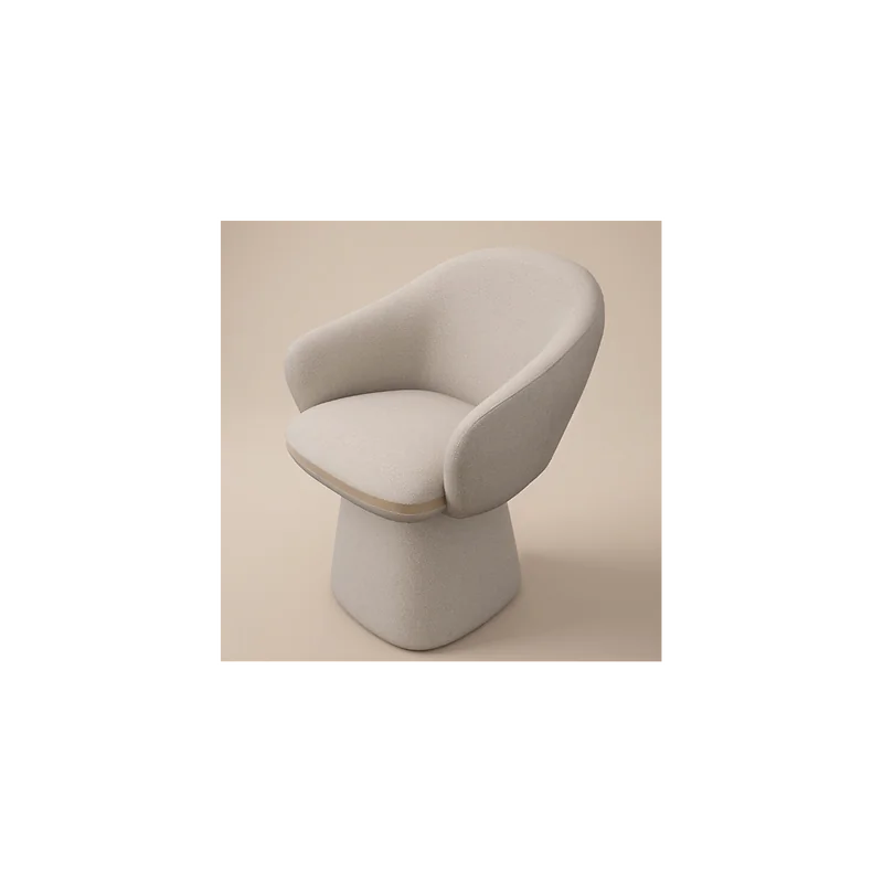 SOLACE+CO Sylvia Curved Back Upholstered Dining Chair Beige image 5