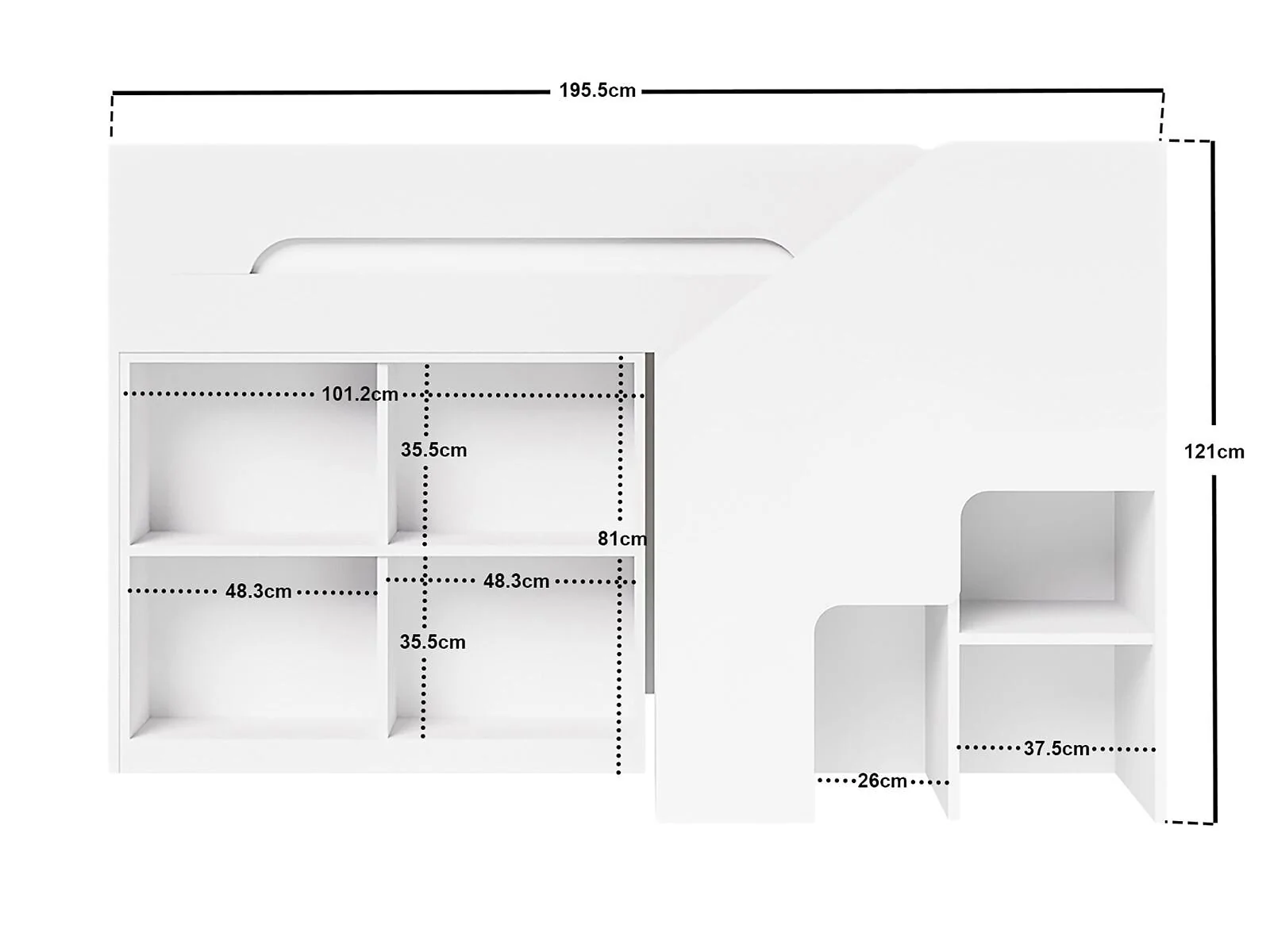Flair Quinn Staircase Mid Sleeper Bed with Storage – view 14