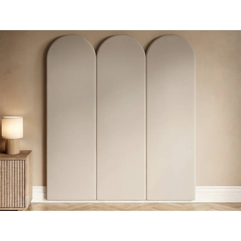 SOLACE+CO Cirrus Headboard Panels Double Beige Velvet