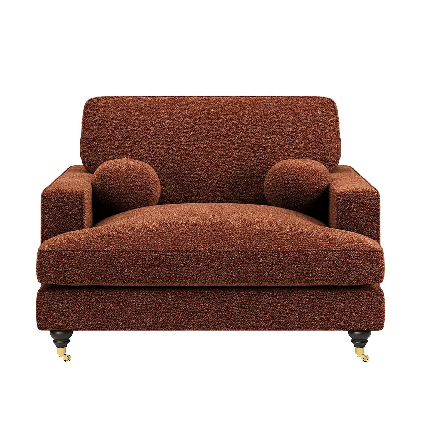 SOLACE+CO Addison Loveseat with Caster Legs Burnt Orange Chenille image 4